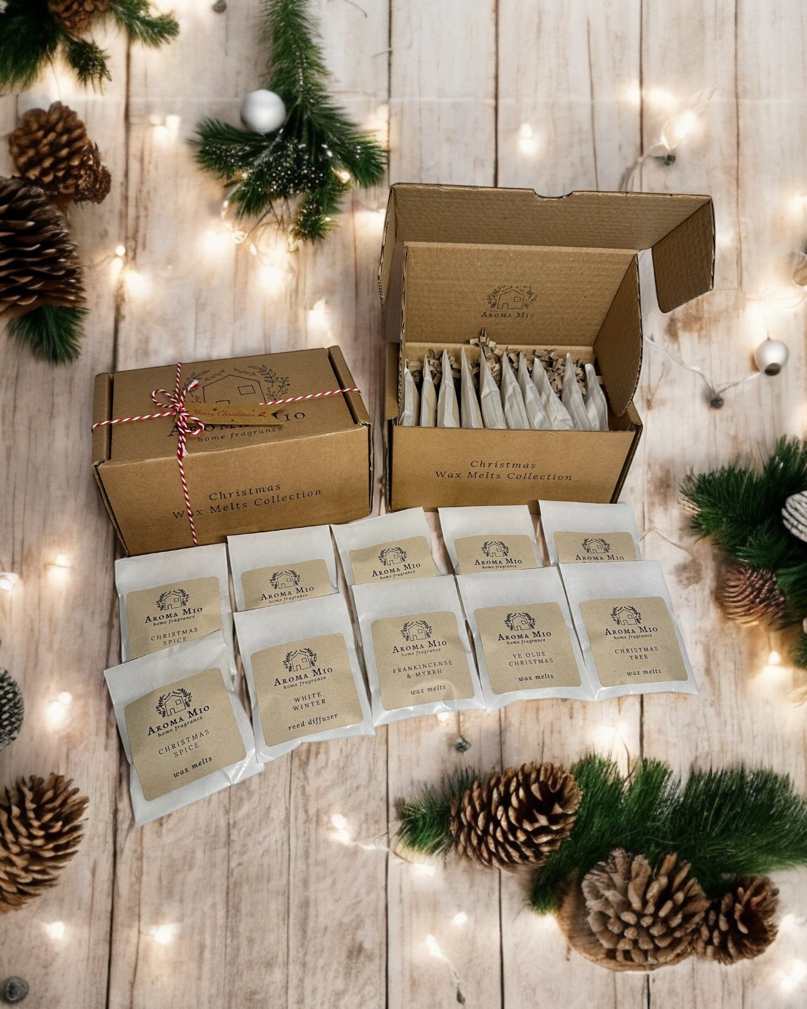 Christmas Wax Melts Collection with 10 Festive Scents – Individually Wrapped Wax Melts for Cosy Holiday Home Fragrance, Including White Christmas, Ye Olde Christmas, Christmas Tree, Frankincense & Myrrh, and Christmas Spice Scents