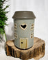 Grey country house ceramic wax melt burner, adding rustic charm and inviting scents to your home decor.