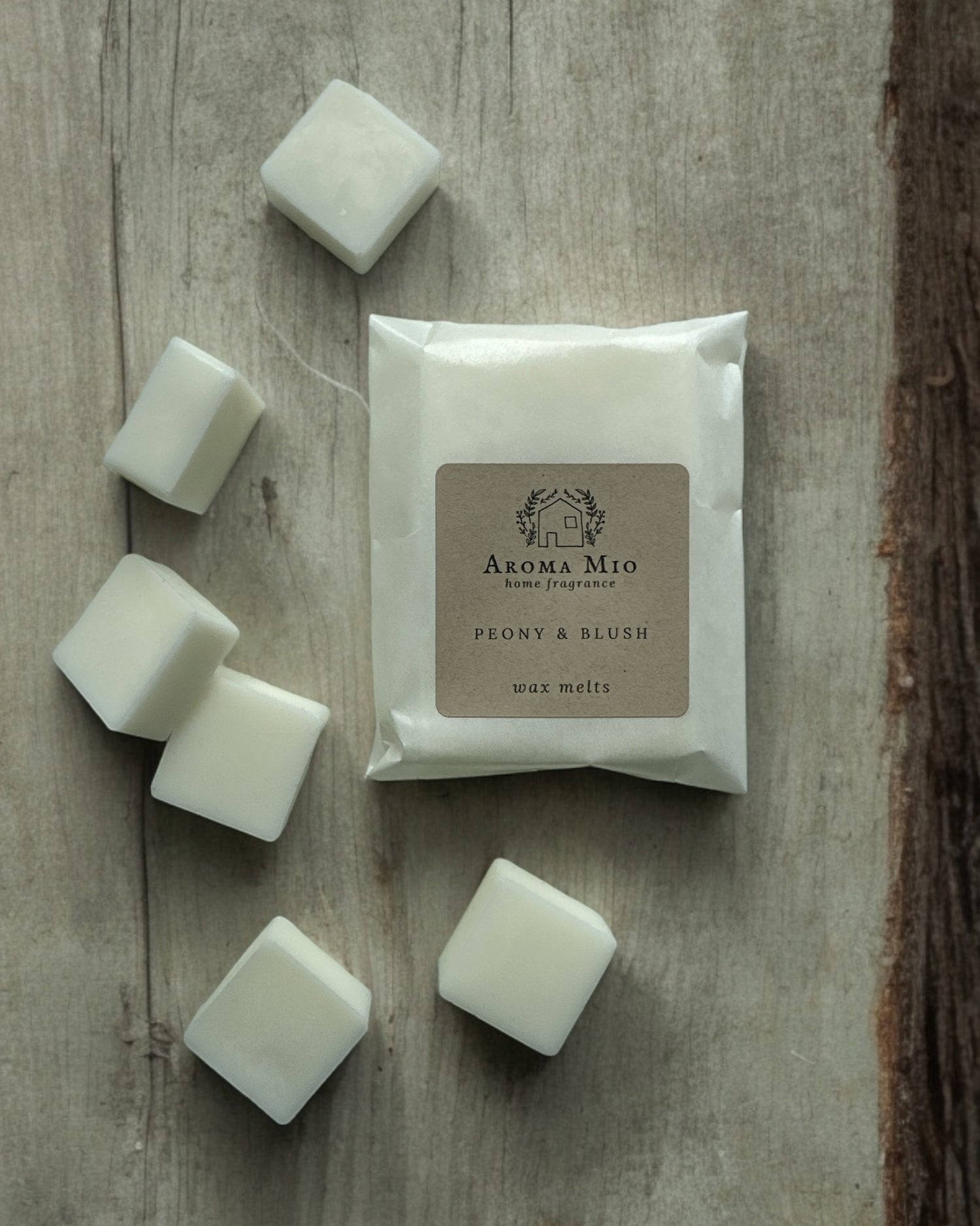 Peony &amp; Blush Wax Melts, offering a luxurious blend of floral peony and soft blush notes. Ideal for infusing your home with a sophisticated, fragrant ambiance, creating a warm and elegant atmosphere perfect for any space.