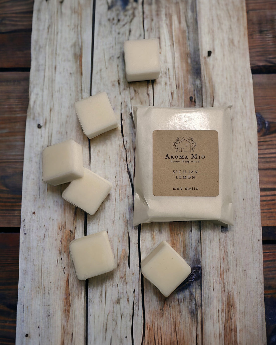 Sicilian Lemon Wax Melts, featuring a zesty and invigorating lemon scent that freshens up your home. Ideal for creating a bright, uplifting atmosphere with a vibrant citrus fragrance that adds a touch of freshness and energy to any space.